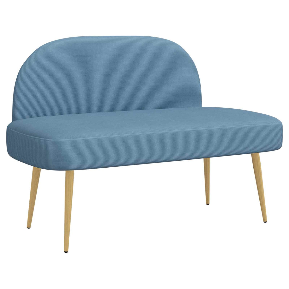 Polstret bænk med ryg Blå 110 x 60 x 76 cm Velourstof