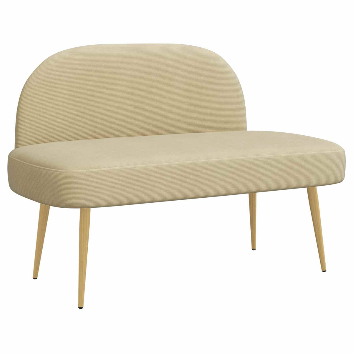 Polstret bænk med ryg Lysegrå 110 x 60 x 76 cm Velourstof