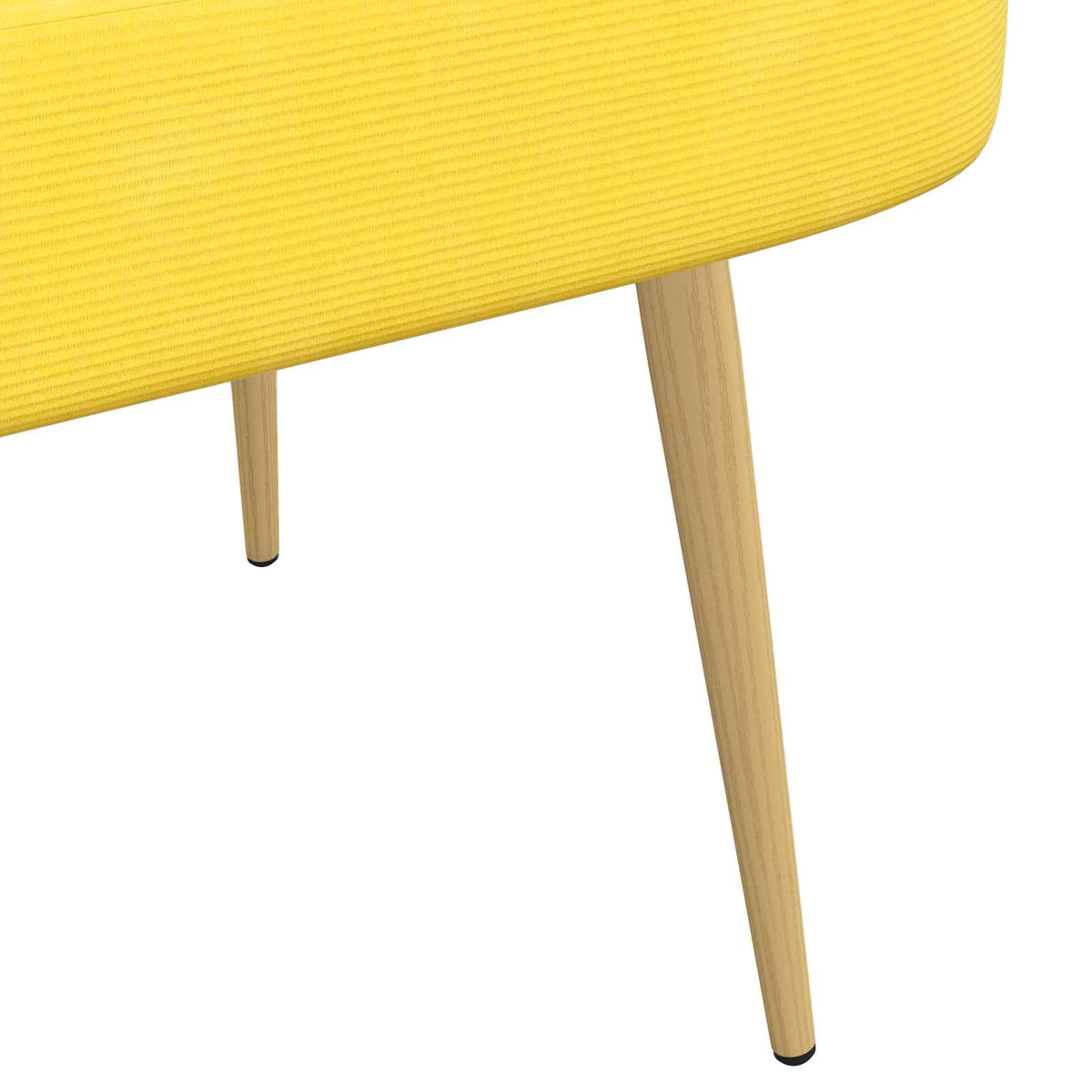 Polstret bænk med ryg Lysegul 110 x 60 x 76 cm Velourstof
