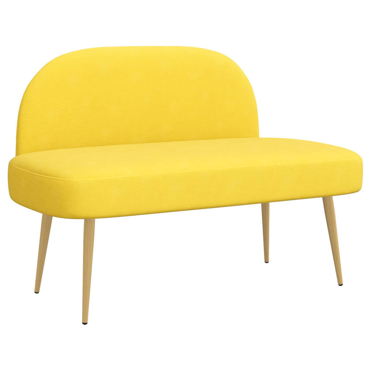 Polstret bænk med ryg Lysegul 110 x 60 x 76 cm Velourstof