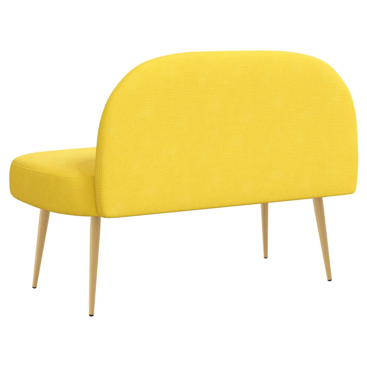 Polstret bænk med ryg Lysegul 110 x 60 x 76 cm Velourstof