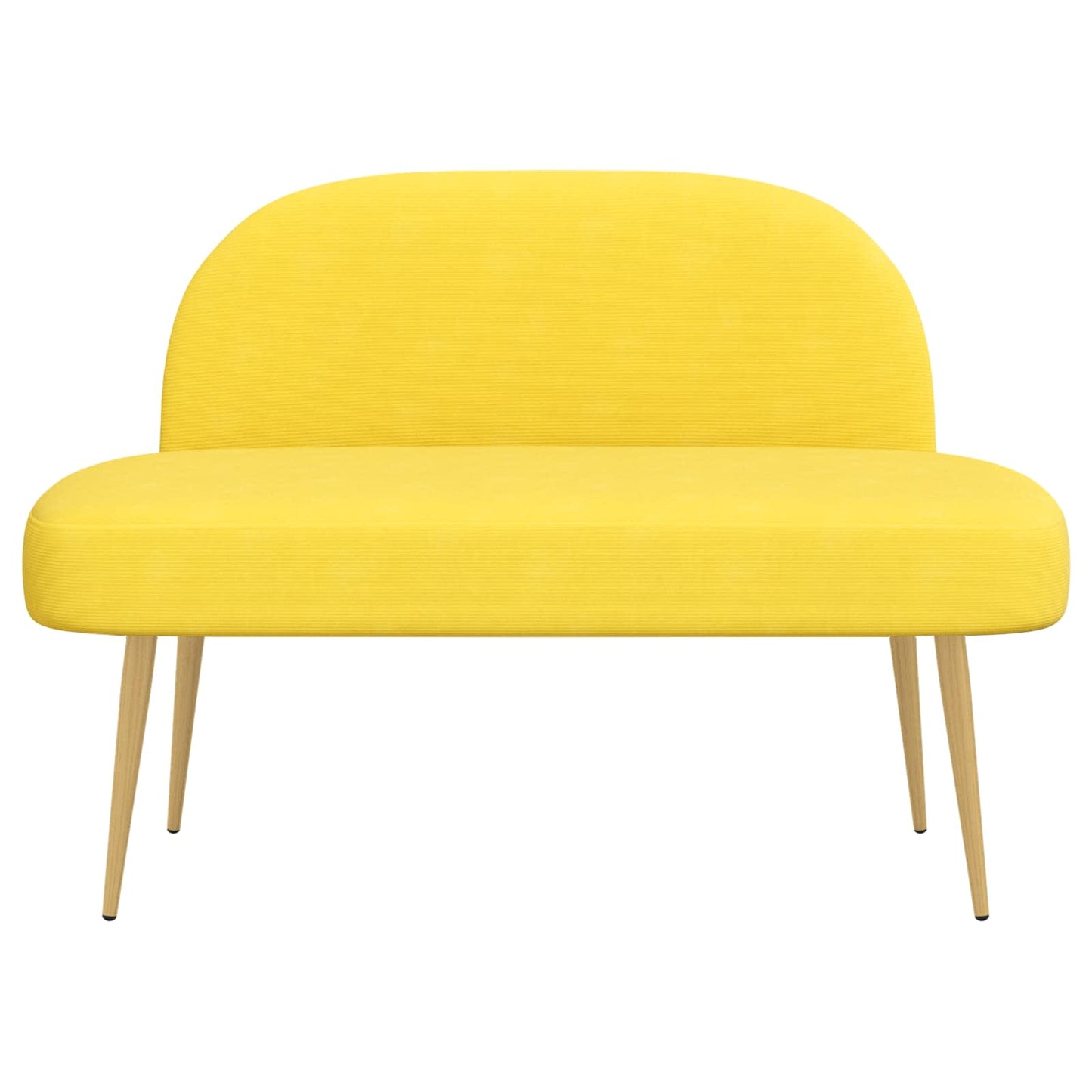 Polstret bænk med ryg Lysegul 110 x 60 x 76 cm Velourstof
