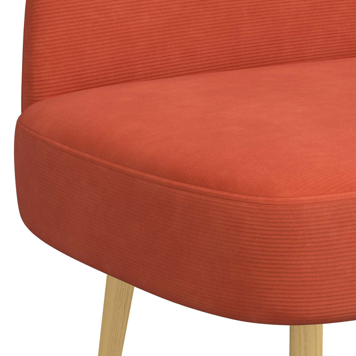 Polstret bænk med ryg Rød orange 110 x 60 x 76 cm Velourstof