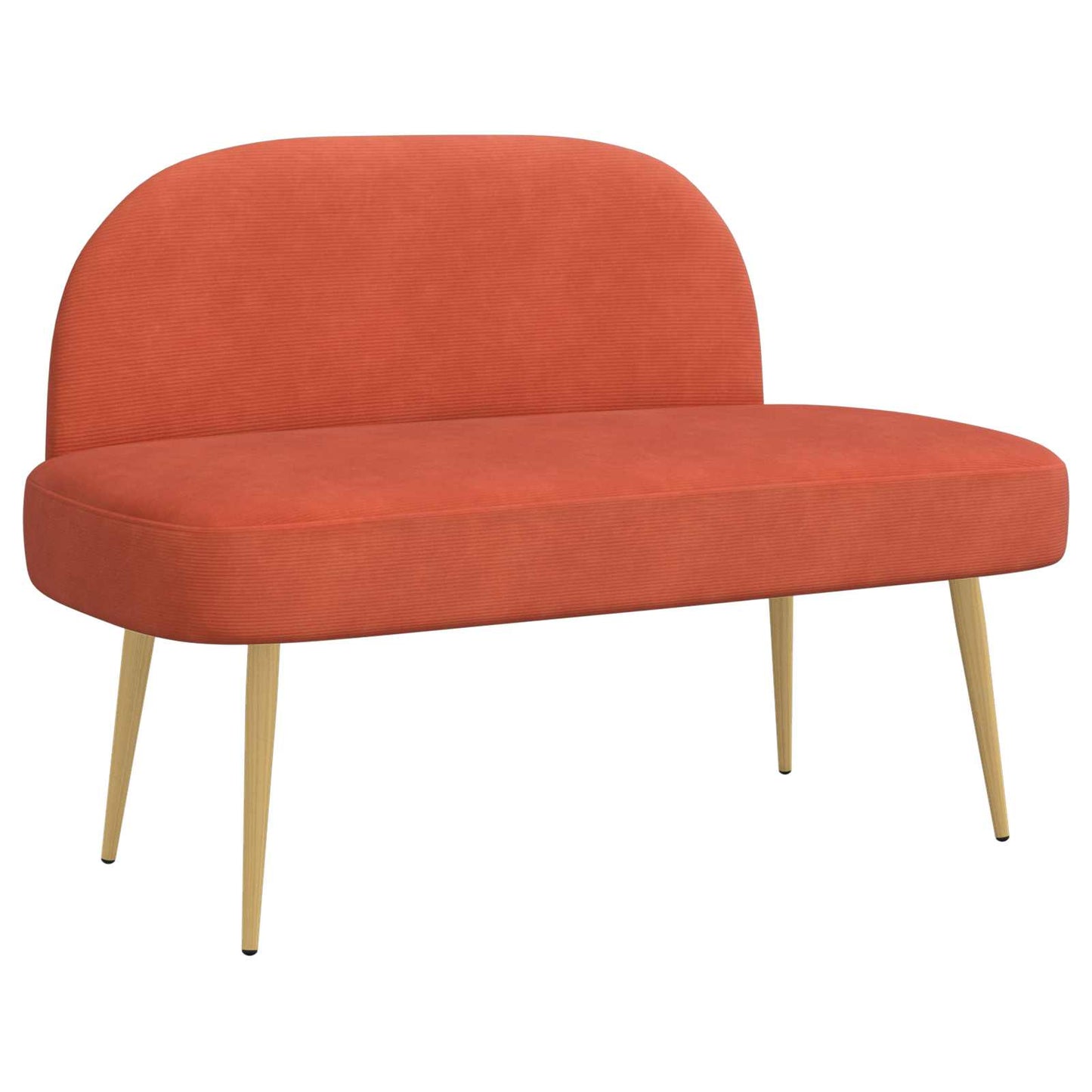 Polstret bænk med ryg Rød orange 110 x 60 x 76 cm Velourstof