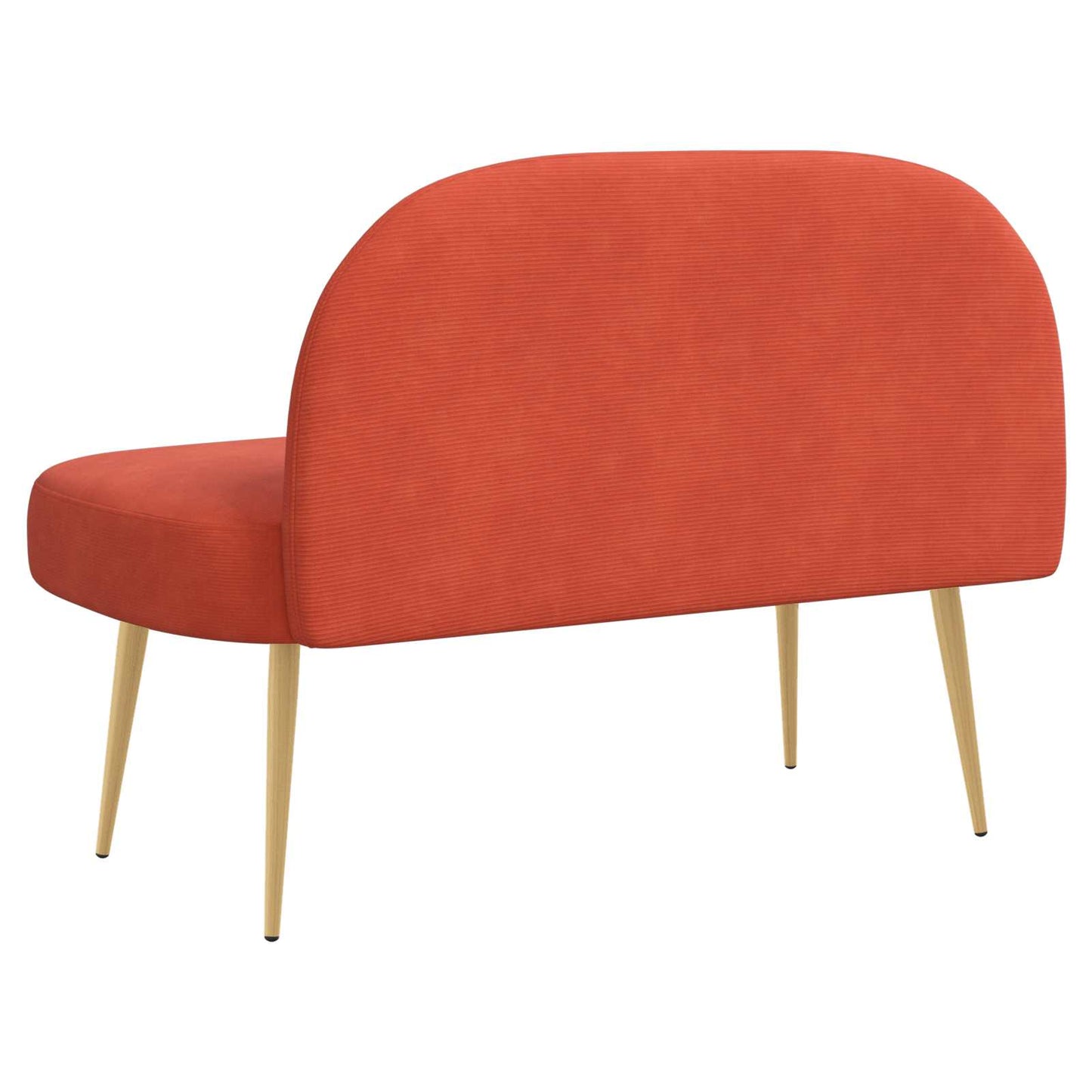 Polstret bænk med ryg Rød orange 110 x 60 x 76 cm Velourstof