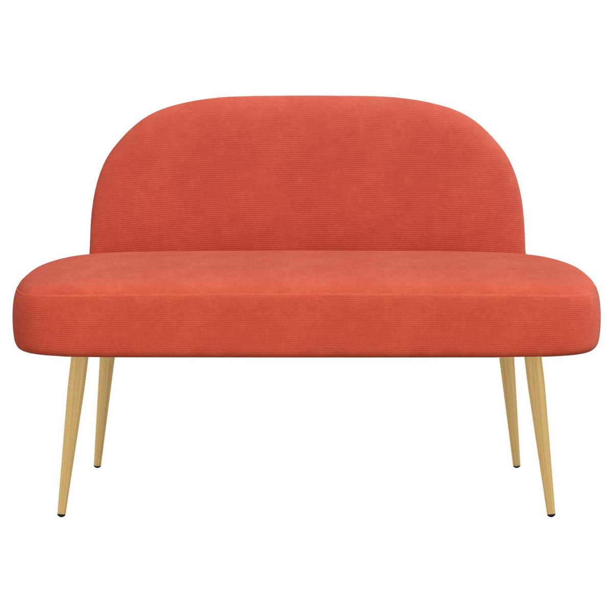Polstret bænk med ryg Rød orange 110 x 60 x 76 cm Velourstof