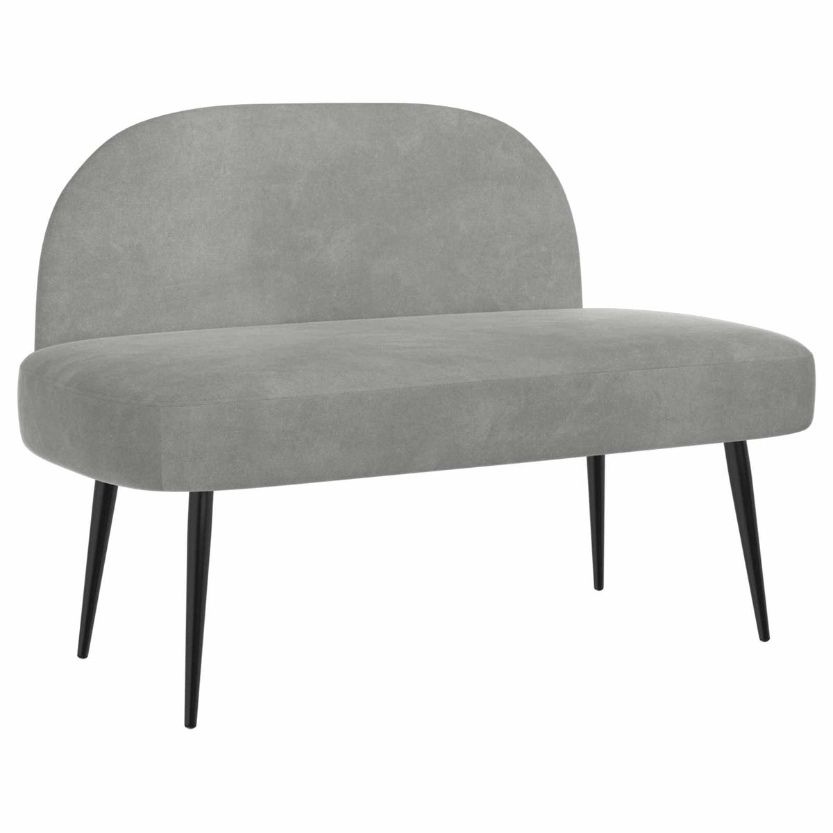 Polstret bænk med ryg Lysegrå 110 x 60 x 76 cm Fløjl