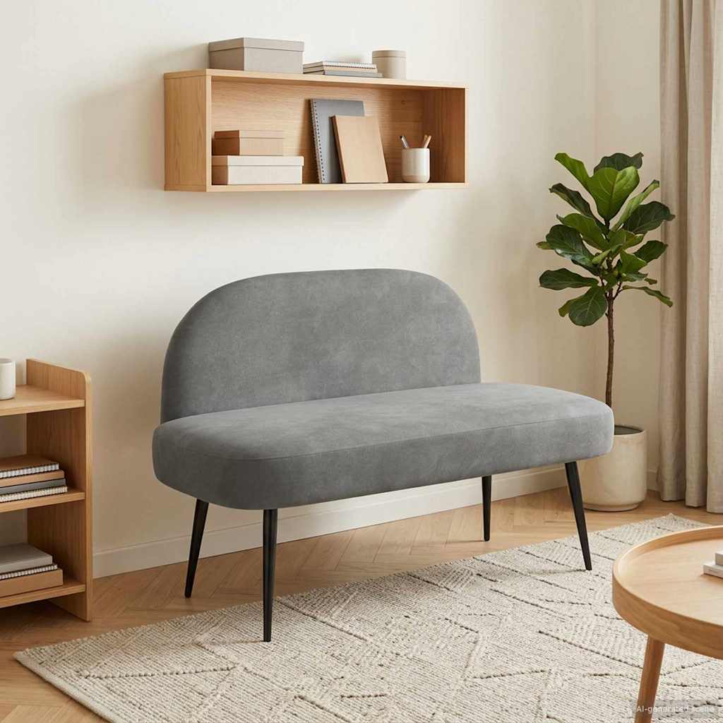 Polstret bænk med ryg Mørkegrå 110 x 60 x 76 cm Fløjl