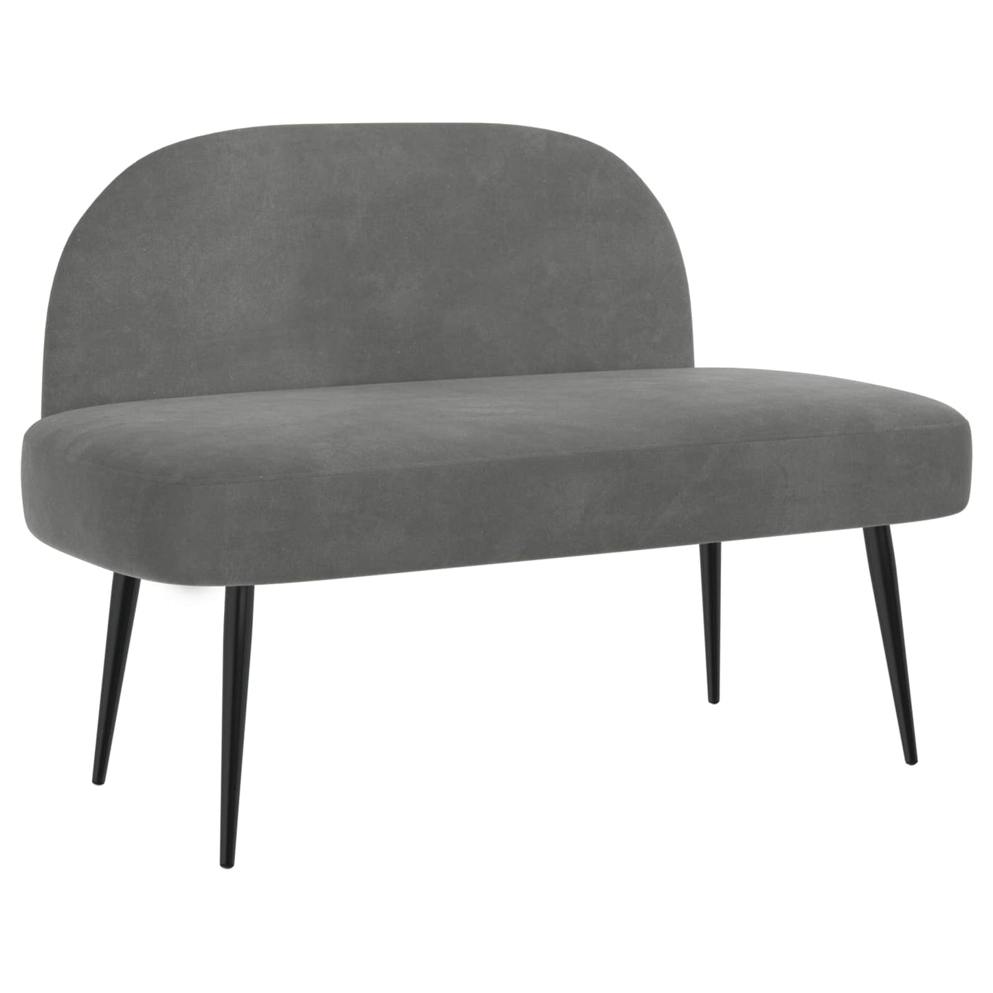 Polstret bænk med ryg Mørkegrå 110 x 60 x 76 cm Fløjl