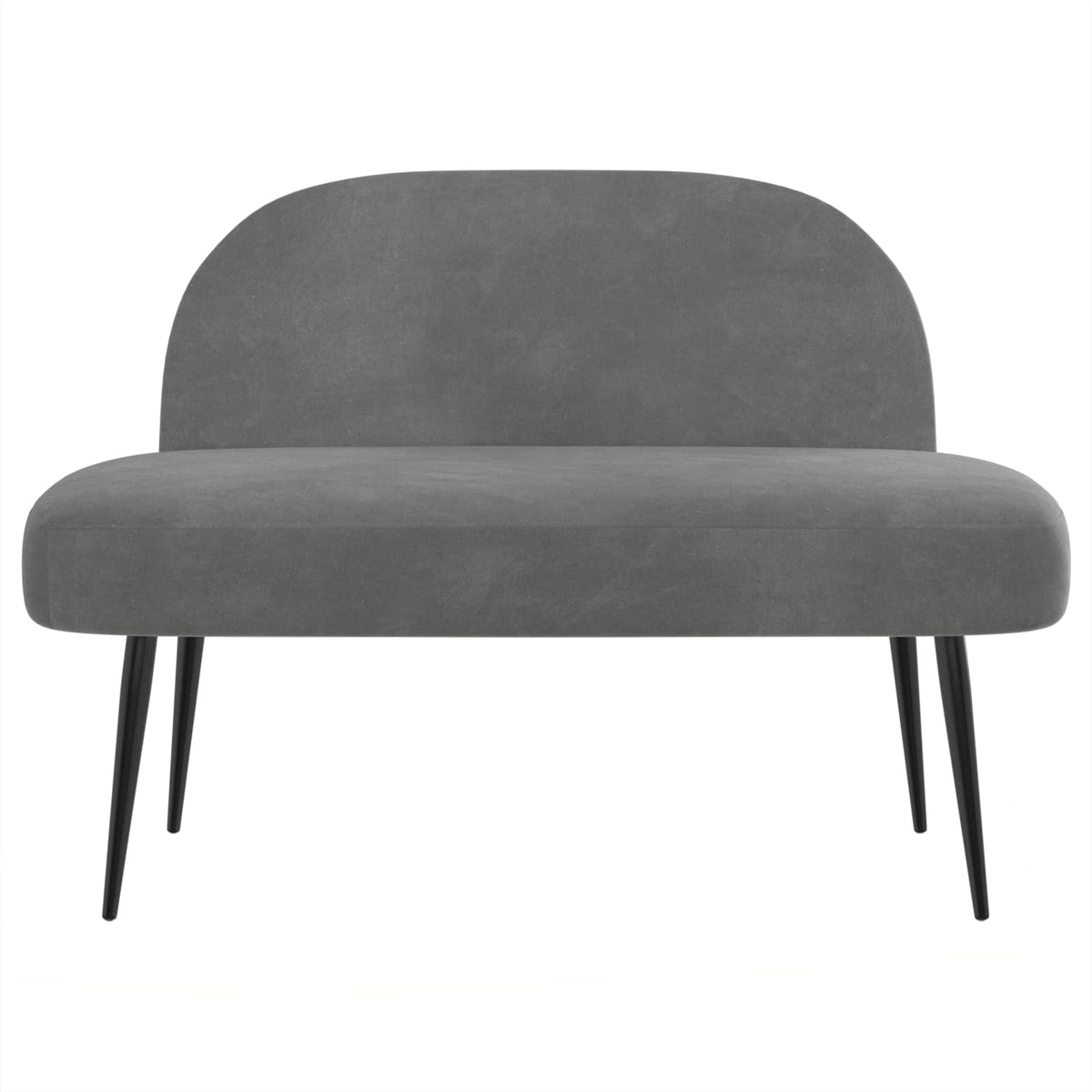 Polstret bænk med ryg Mørkegrå 110 x 60 x 76 cm Fløjl