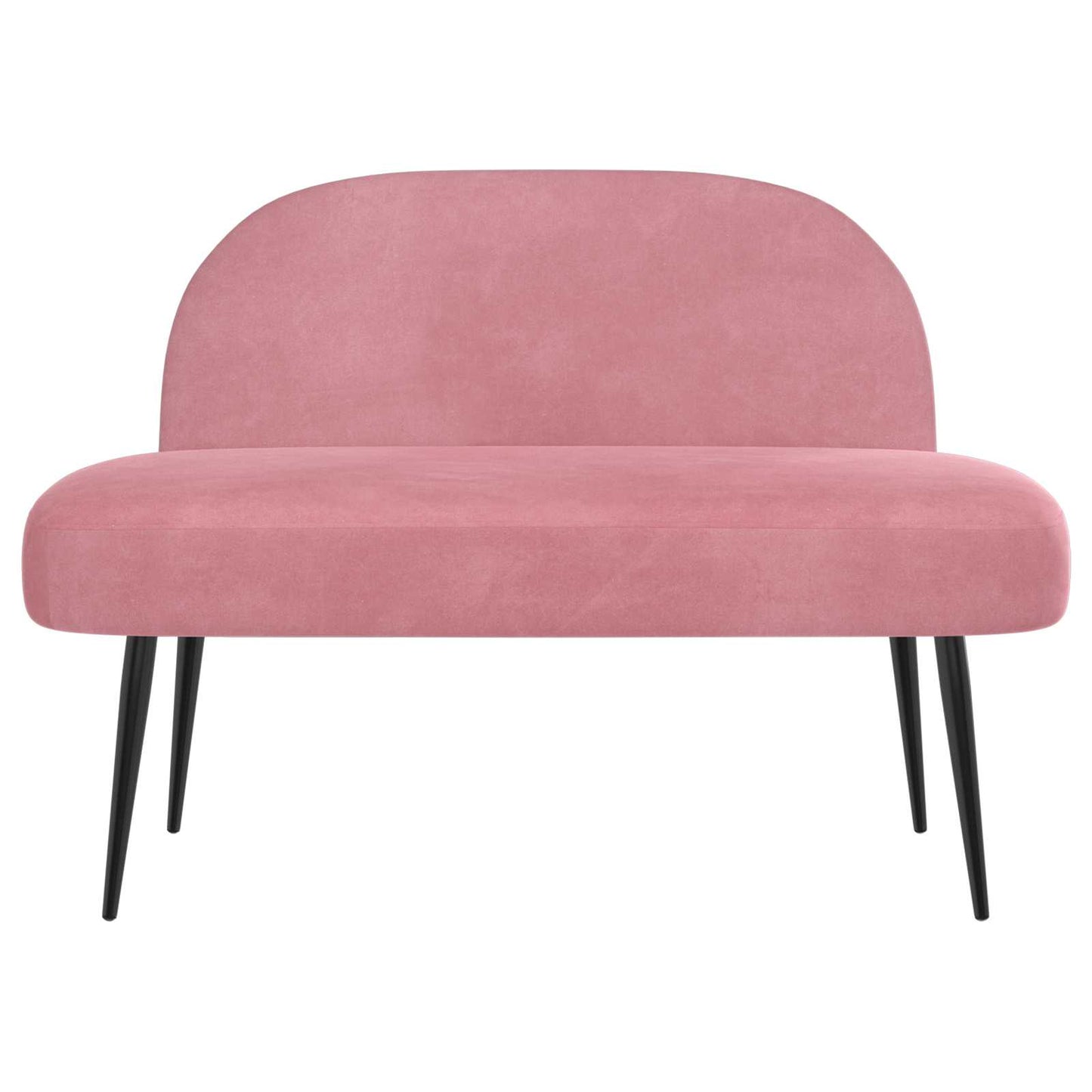Polstret bænk med ryg Lyserød 110 x 60 x 76 cm Fløjl