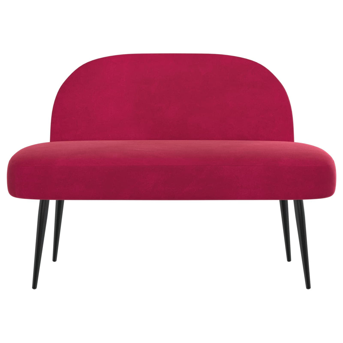 Polstret bænk med ryg Vinrød 110 x 60 x 76 cm Fløjl