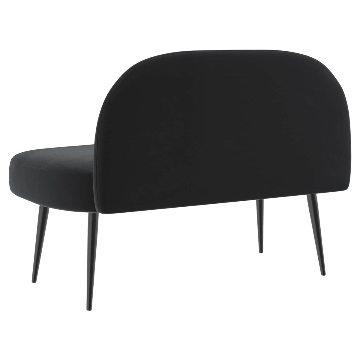 Polstret bænk med ryg Sort 110 x 60 x 76 cm Fløjl