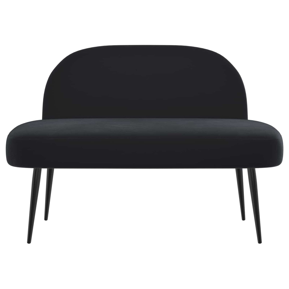 Polstret bænk med ryg Sort 110 x 60 x 76 cm Fløjl