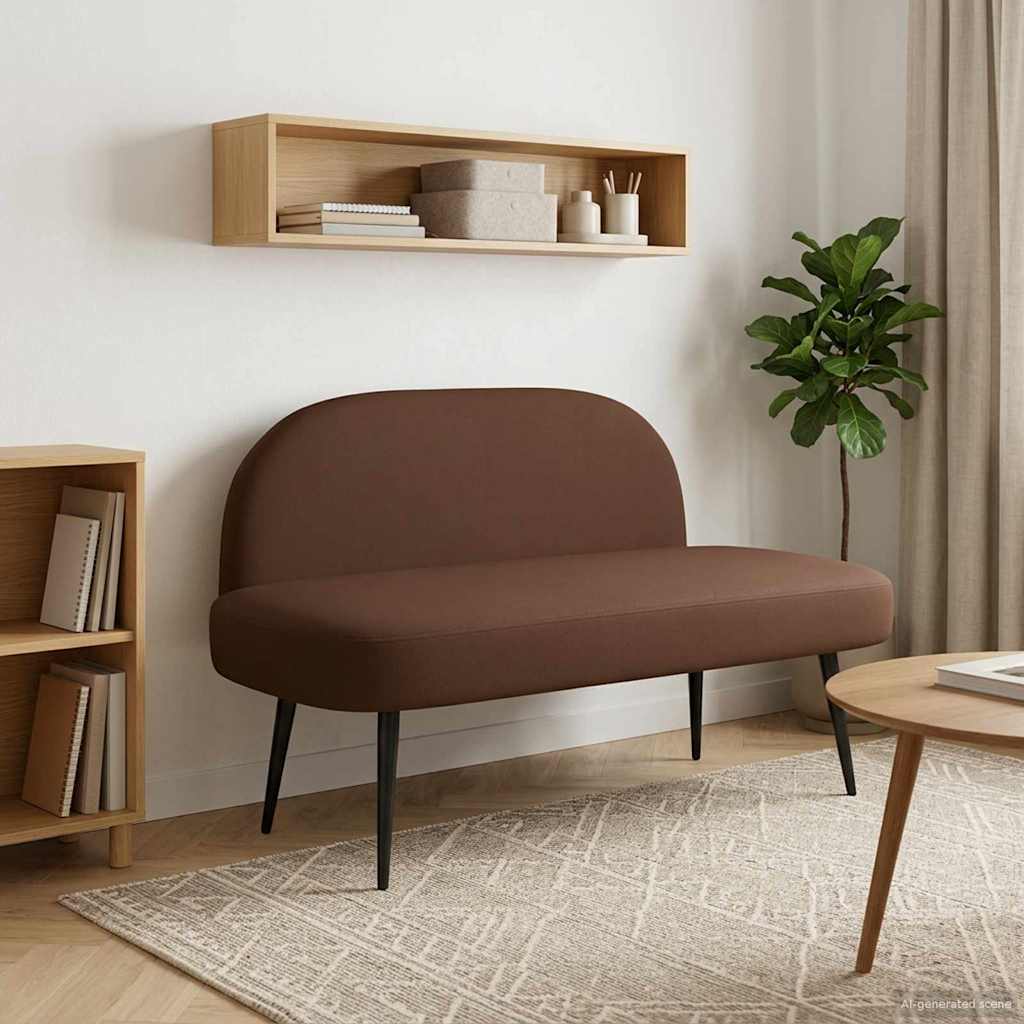 Polstret bænk med ryg Brun 110 x 60 x 76 cm Kunstlæder