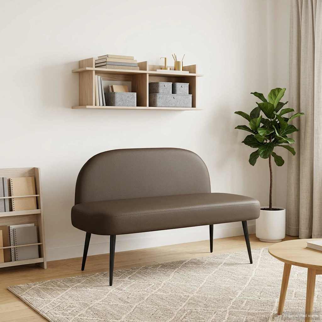 Polstret bænk med ryg Grå 110 x 60 x 76 cm Kunstlæder