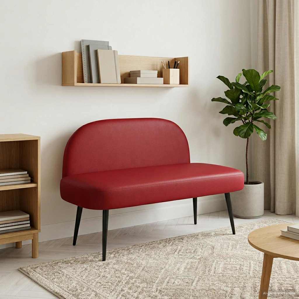 Polstret bænk med ryg Vinrød 110 x 60 x 76 cm Kunstlæder