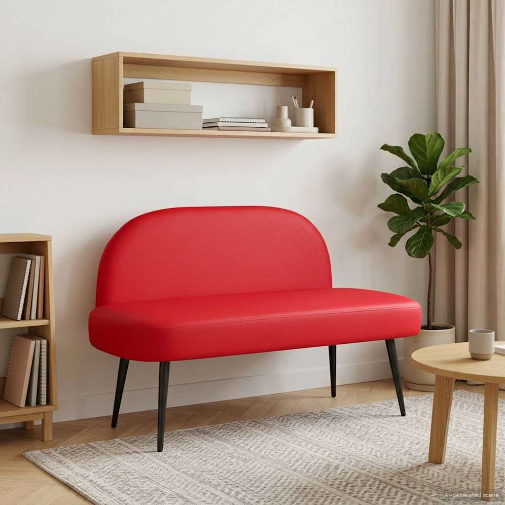 Polstret bænk med ryg Rød 110 x 60 x 76 cm Kunstlæder