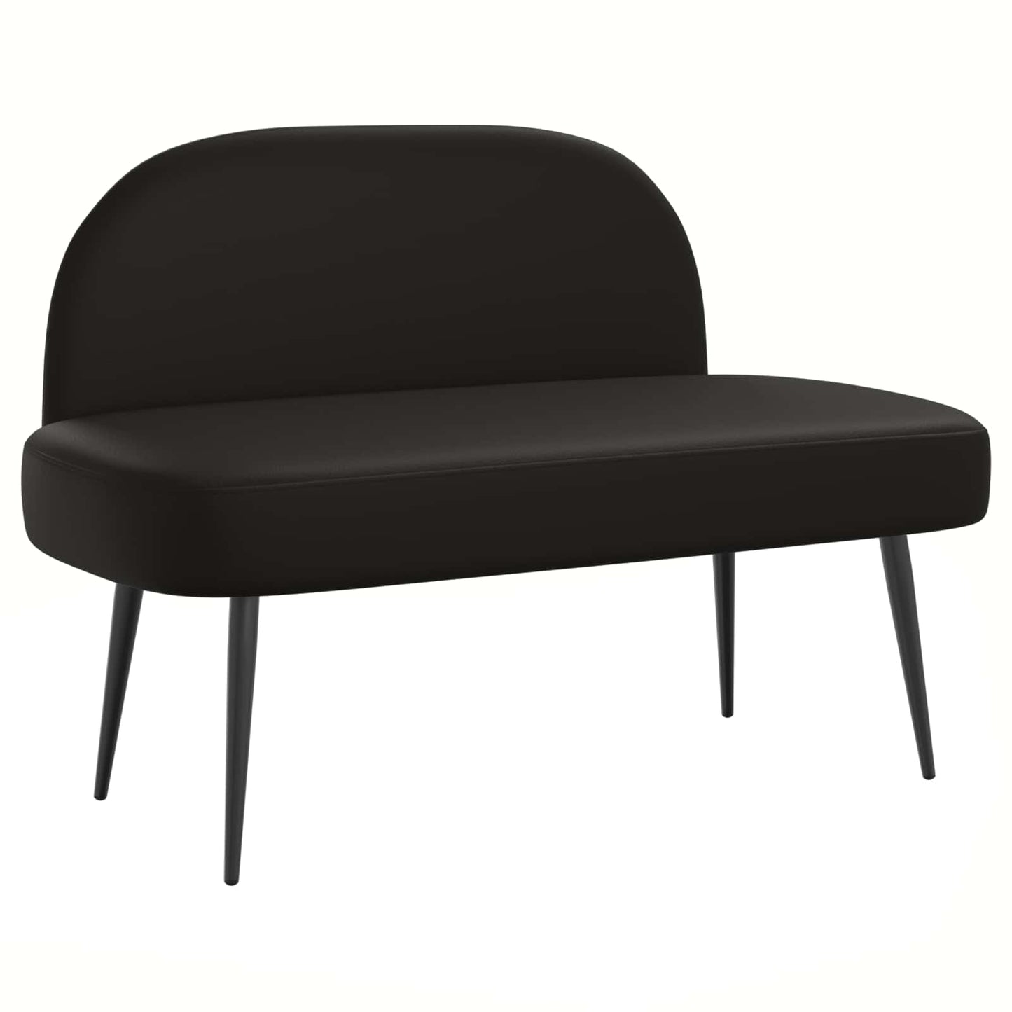 Polstret bænk med ryg Sort 110 x 60 x 76 cm Kunstlæder