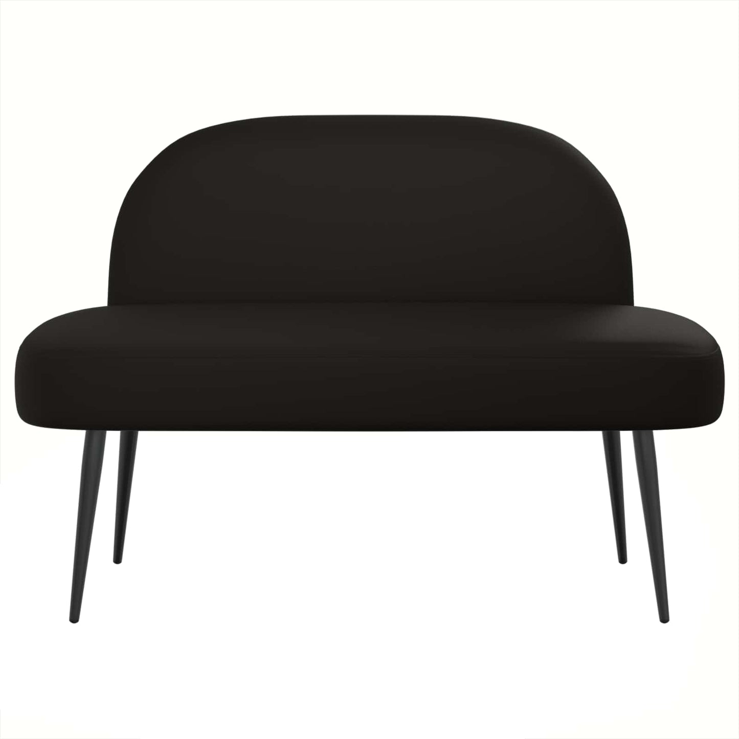 Polstret bænk med ryg Sort 110 x 60 x 76 cm Kunstlæder