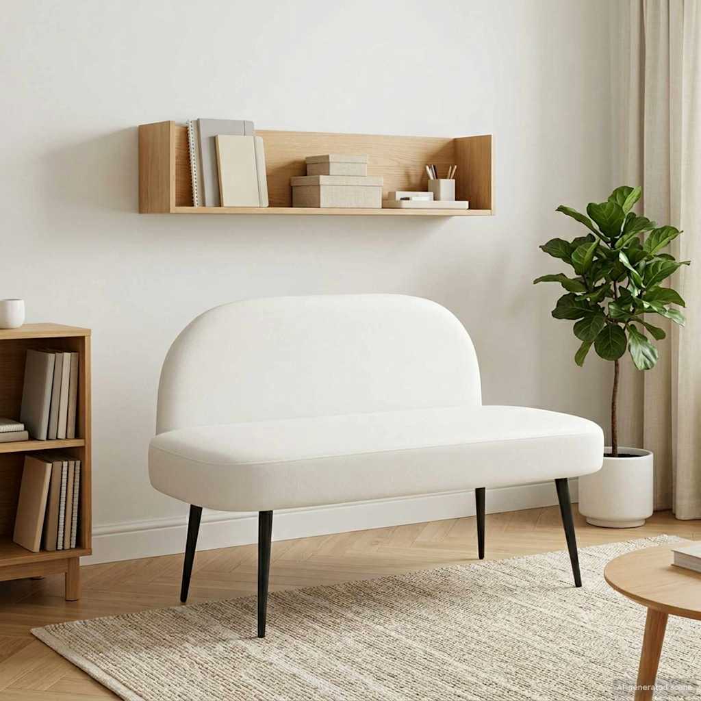 Polstret bænk med ryg Hvid 110 x 60 x 76 cm Kunstlæder