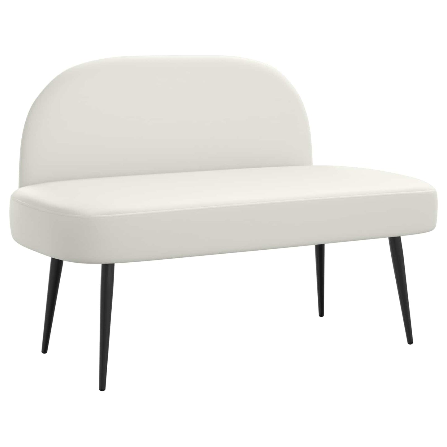 Polstret bænk med ryg Hvid 110 x 60 x 76 cm Kunstlæder