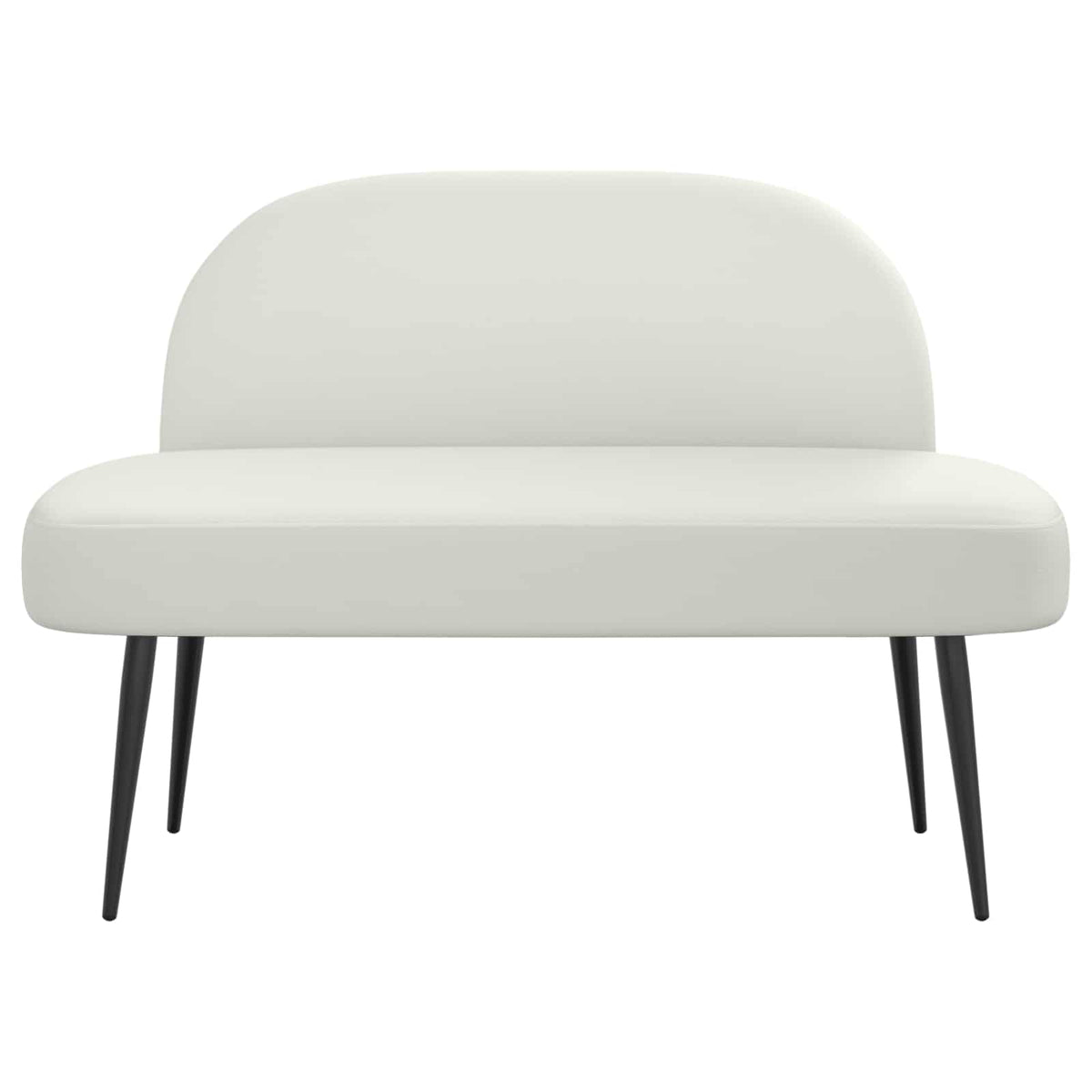 Polstret bænk med ryg Hvid 110 x 60 x 76 cm Kunstlæder