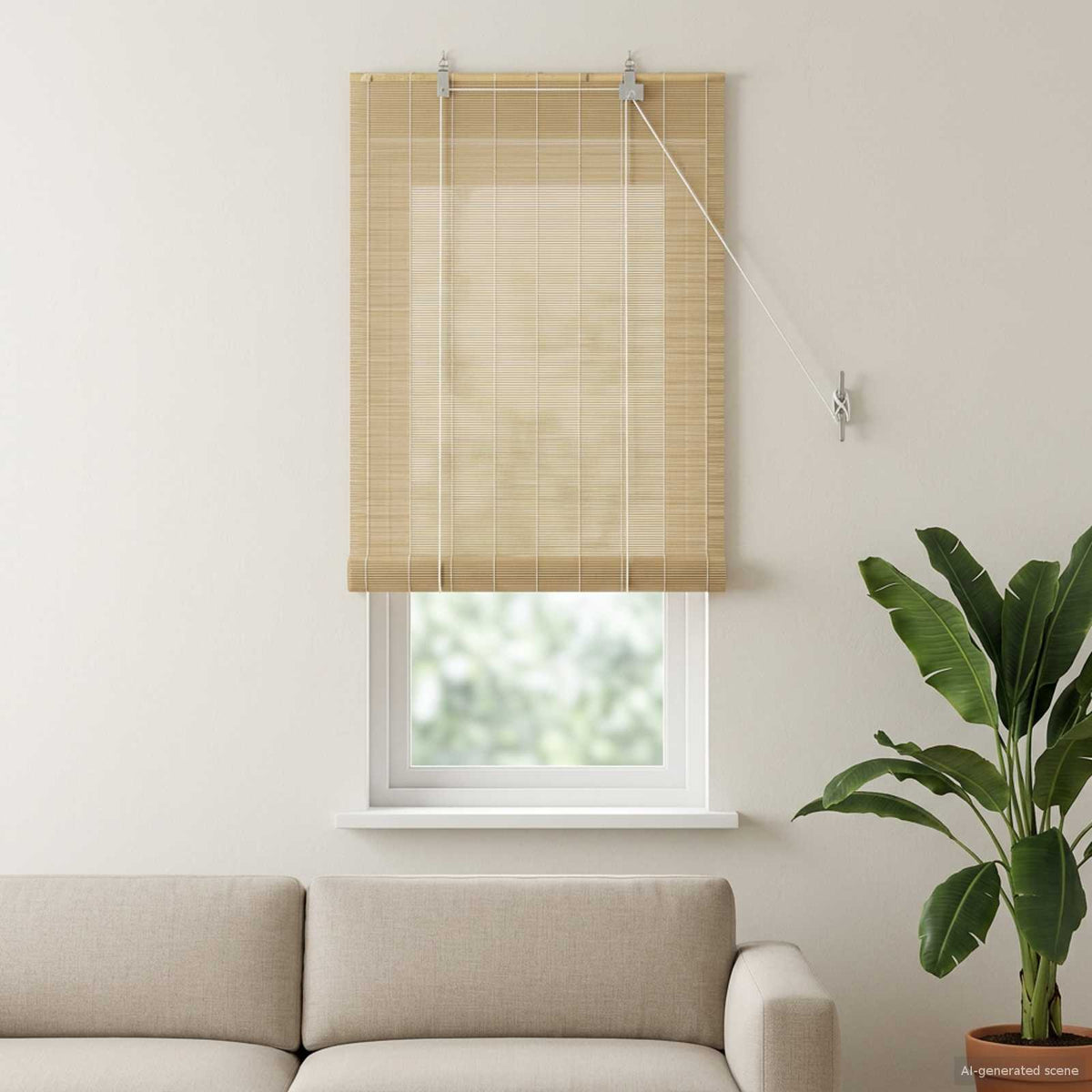 Rullegardin Naturfarvet 50 x 160 cm Bambus