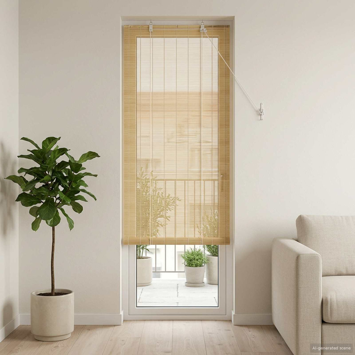 Rullegardin Naturfarvet 70 x 220 cm Bambus