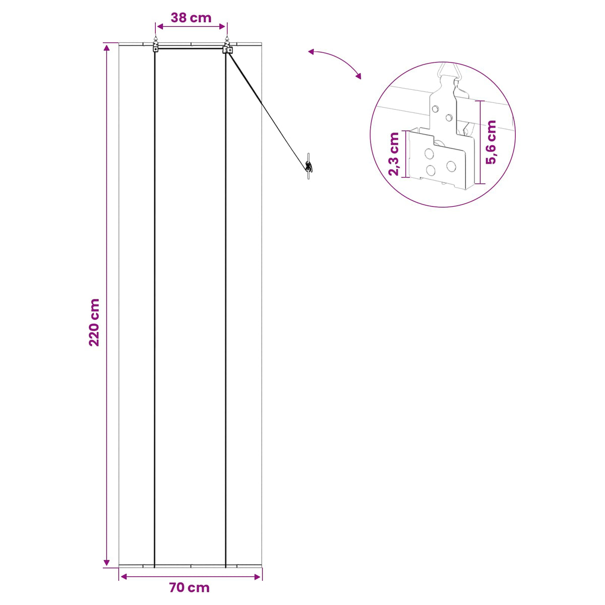Rullegardin Naturfarvet 70 x 220 cm Bambus