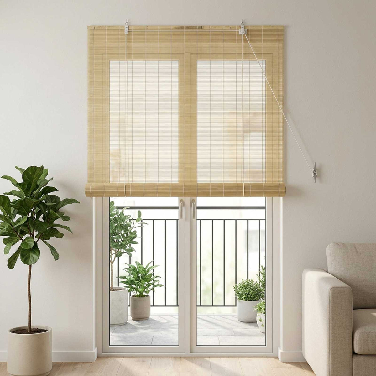 Rullegardin Naturfarvet 110 x 220 cm Bambus