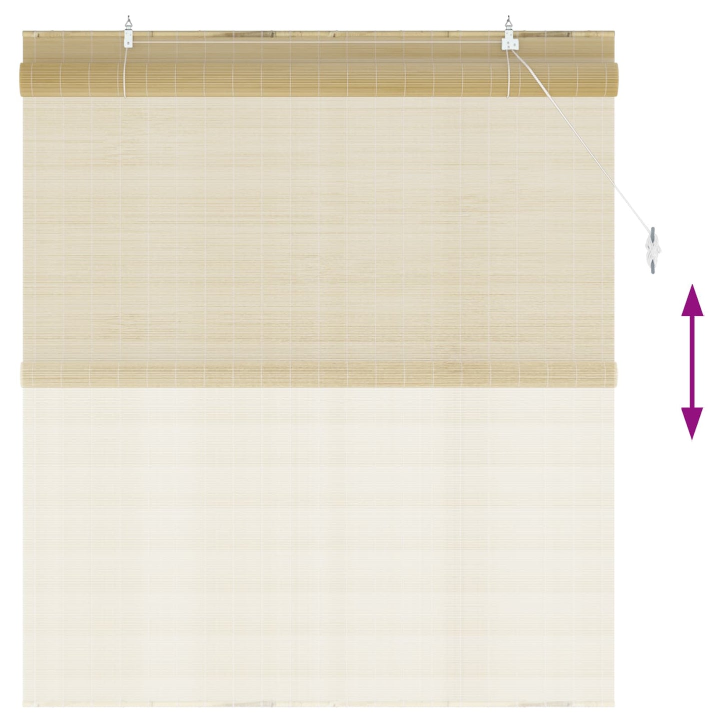 Rullegardin Naturfarvet 130 x 160 cm Bambus