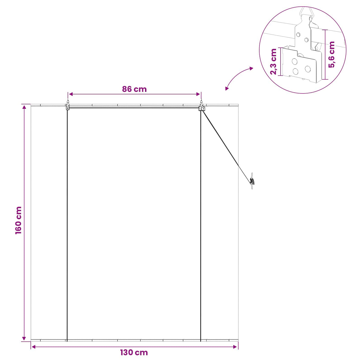 Rullegardin Naturfarvet 130 x 160 cm Bambus