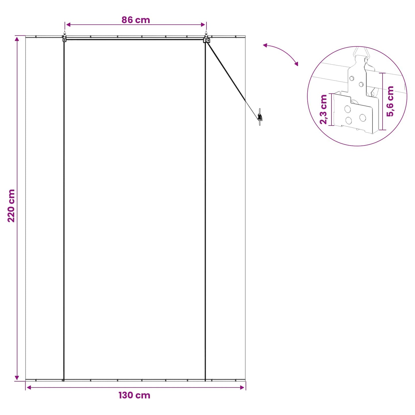 Rullegardin Naturfarvet 130 x 220 cm Bambus