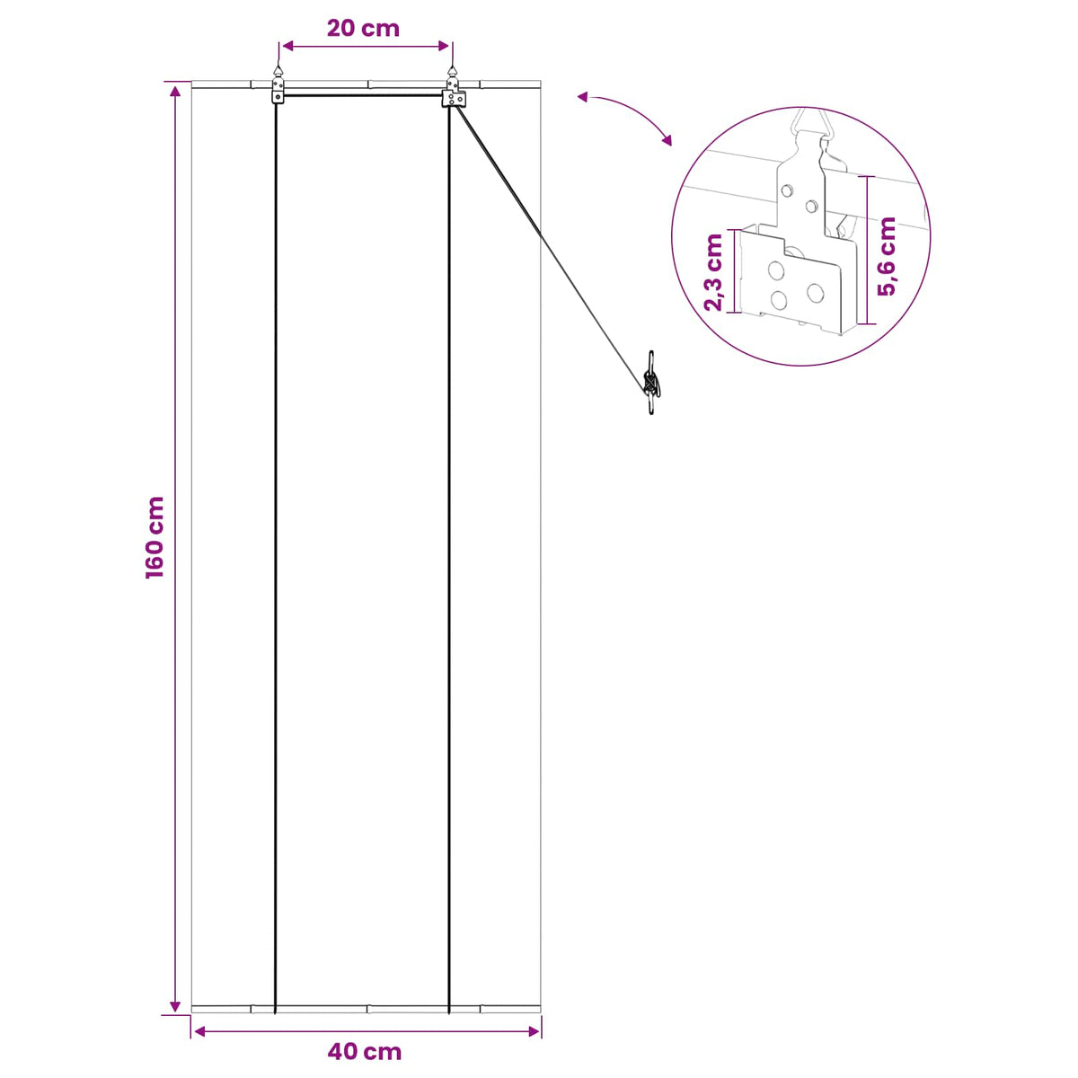 Rullegardin Brun 40 x 160 cm Bambus