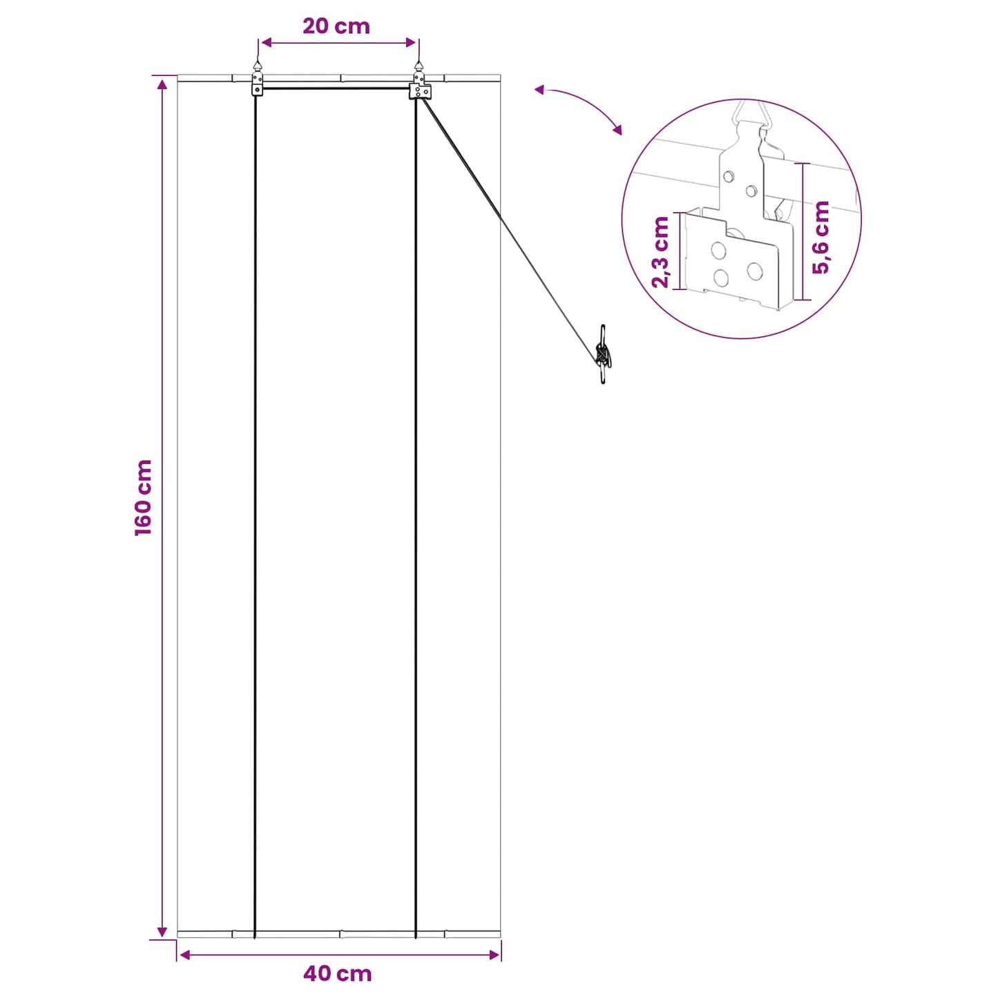 Rullegardin Grå 40 x 160 cm Bambus