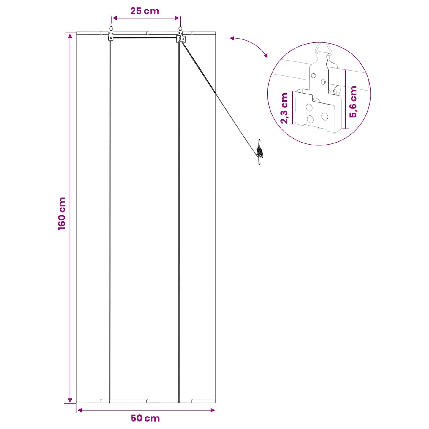 Rullegardin Grå 50 x 160 cm Bambus