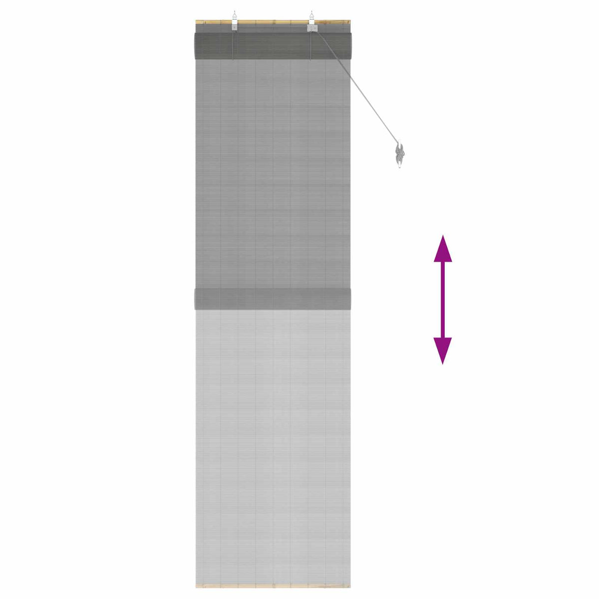 Rullegardin Grå 50 x 220 cm Bambus