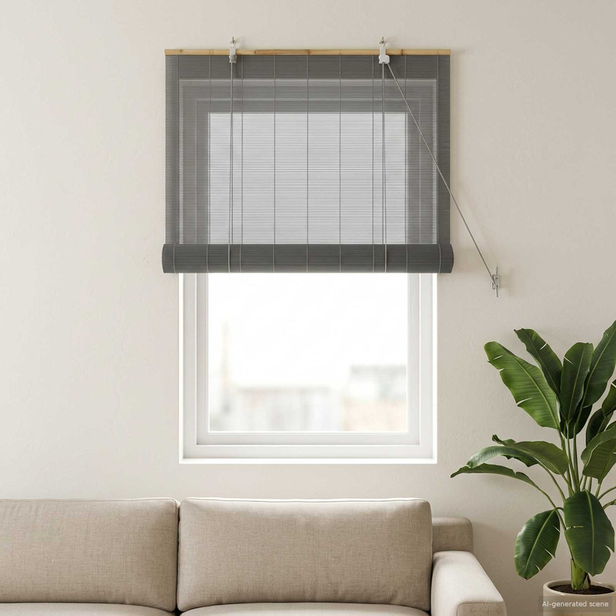 Rullegardin Grå 60 x 160 cm Bambus