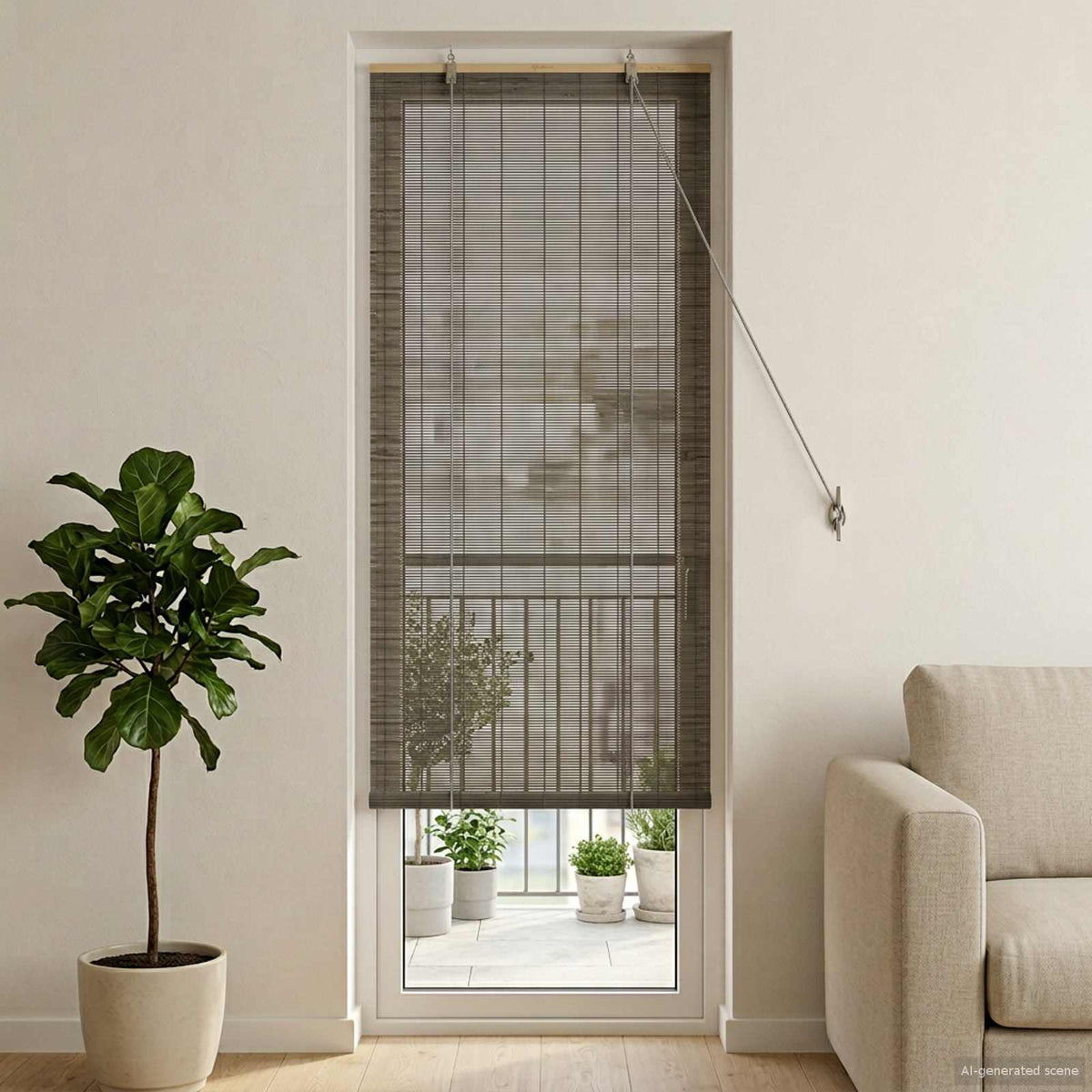 Rullegardin Grå 60 x 220 cm Bambus