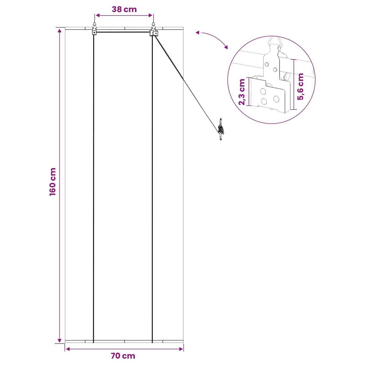 Rullegardin Grå 70 x 160 cm Bambus