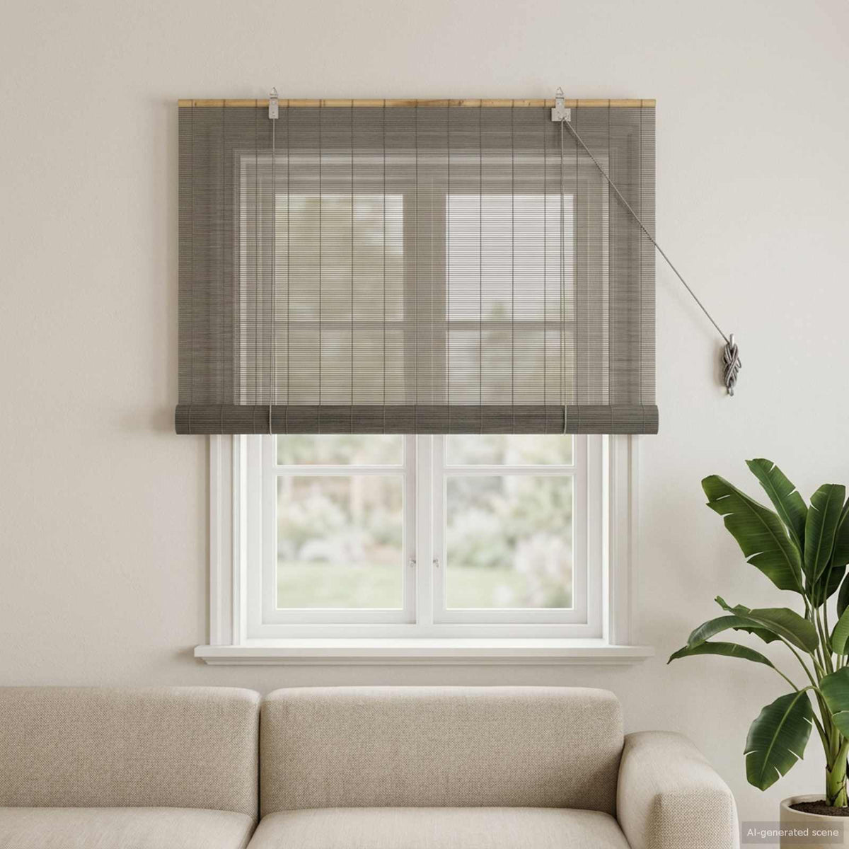 Rullegardin Grå 80 x 160 cm Bambus