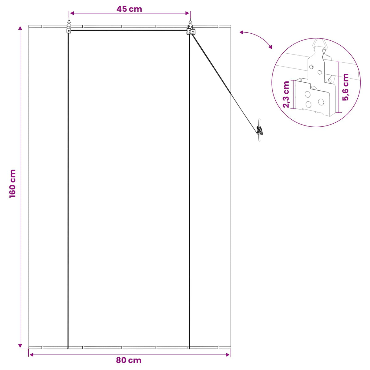 Rullegardin Grå 80 x 160 cm Bambus
