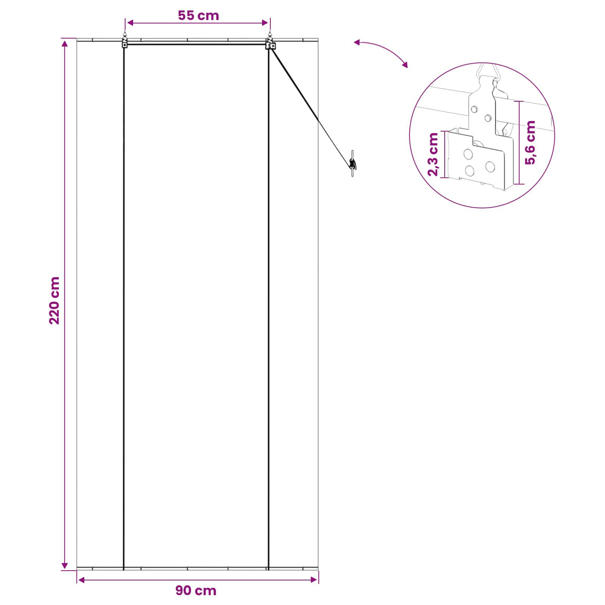 Rullegardin Grå 90 x 220 cm Bambus