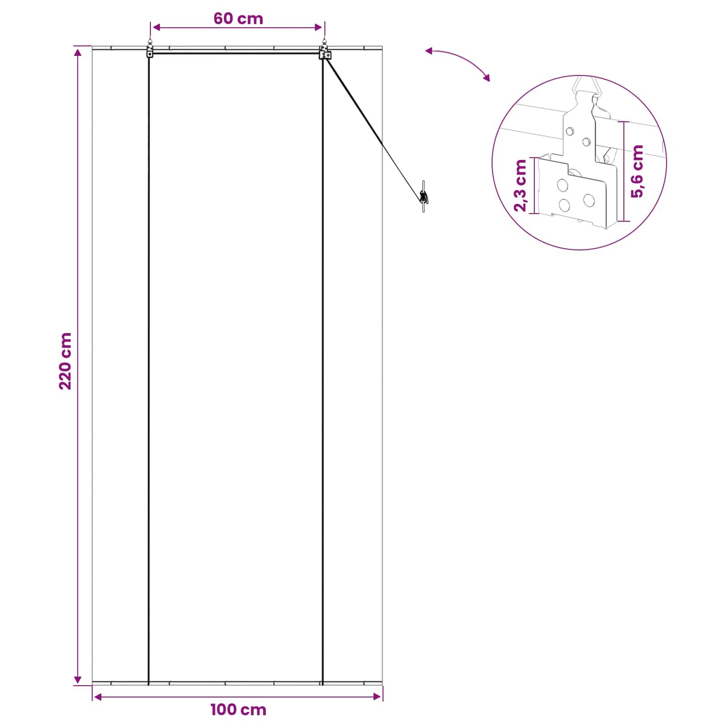 Rullegardin Grå 100 x 220 cm Bambus