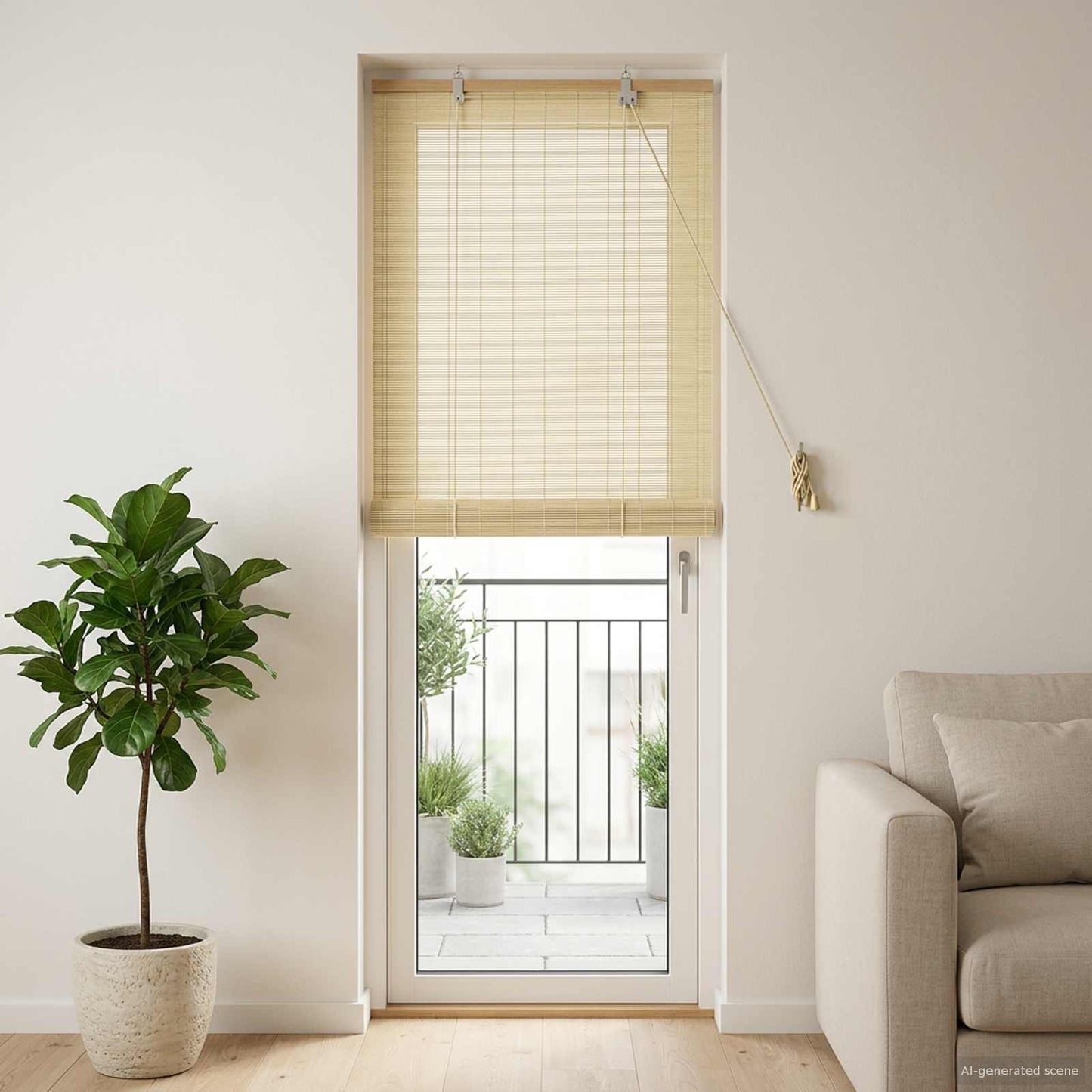 Rullegardin Naturfarvet 50 x 220 cm Bambus