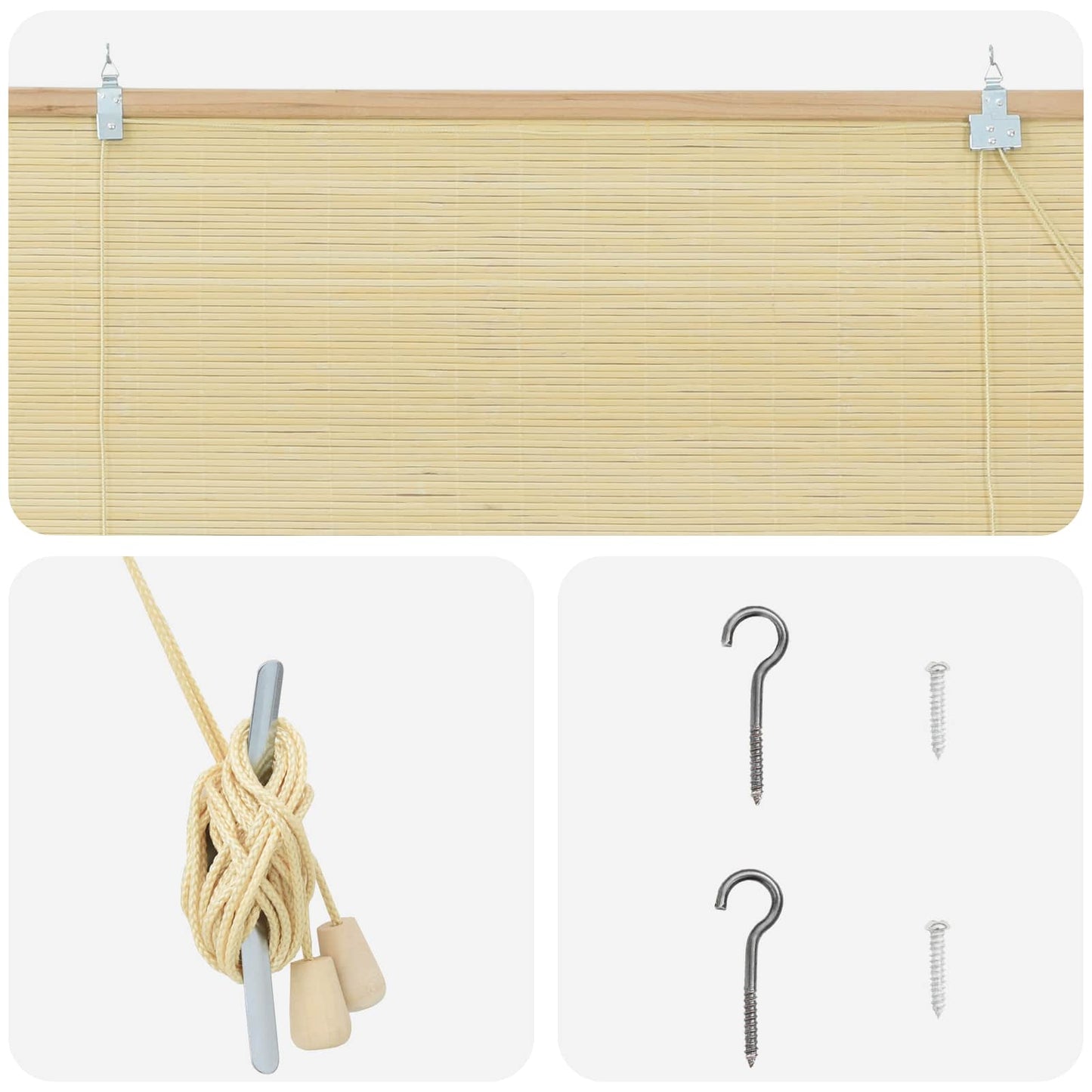 Rullegardin Naturfarvet 130 x 160 cm Bambus