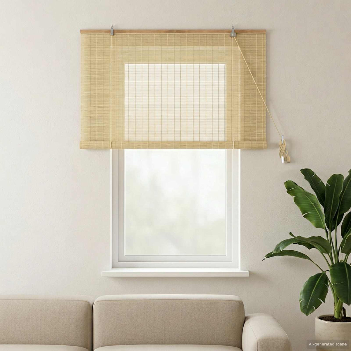 Rullegardin Naturfarvet 130 x 160 cm Bambus