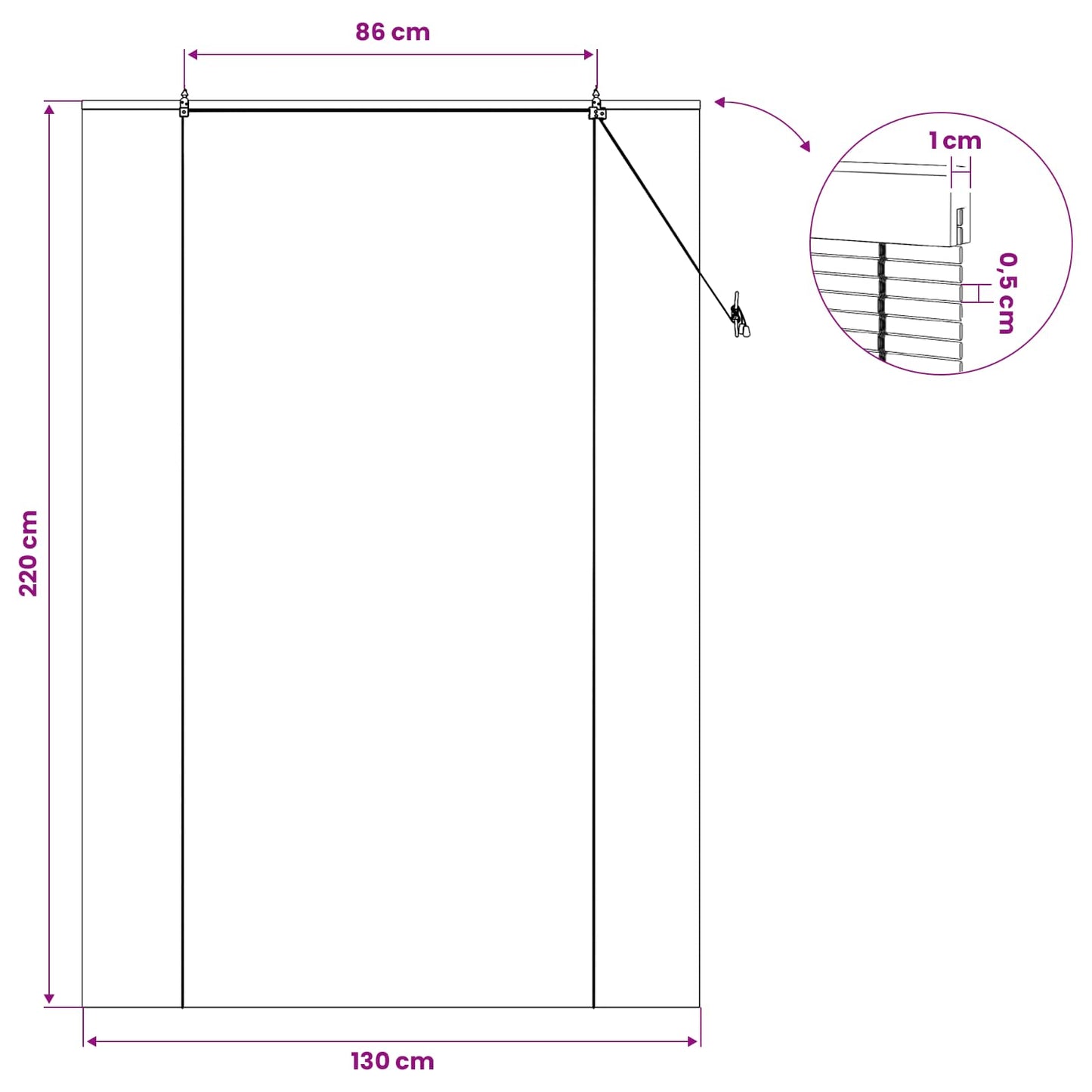 Rullegardin Naturfarvet 130 x 220 cm Bambus