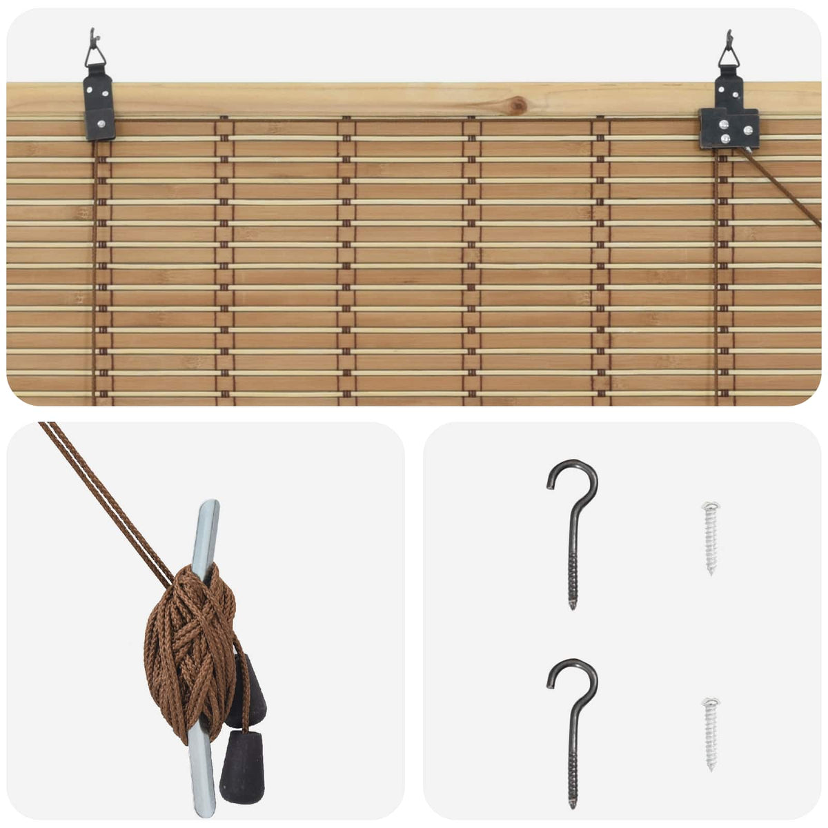 Rullegardin Naturlig og Brun 50 x 160 cm Bambus